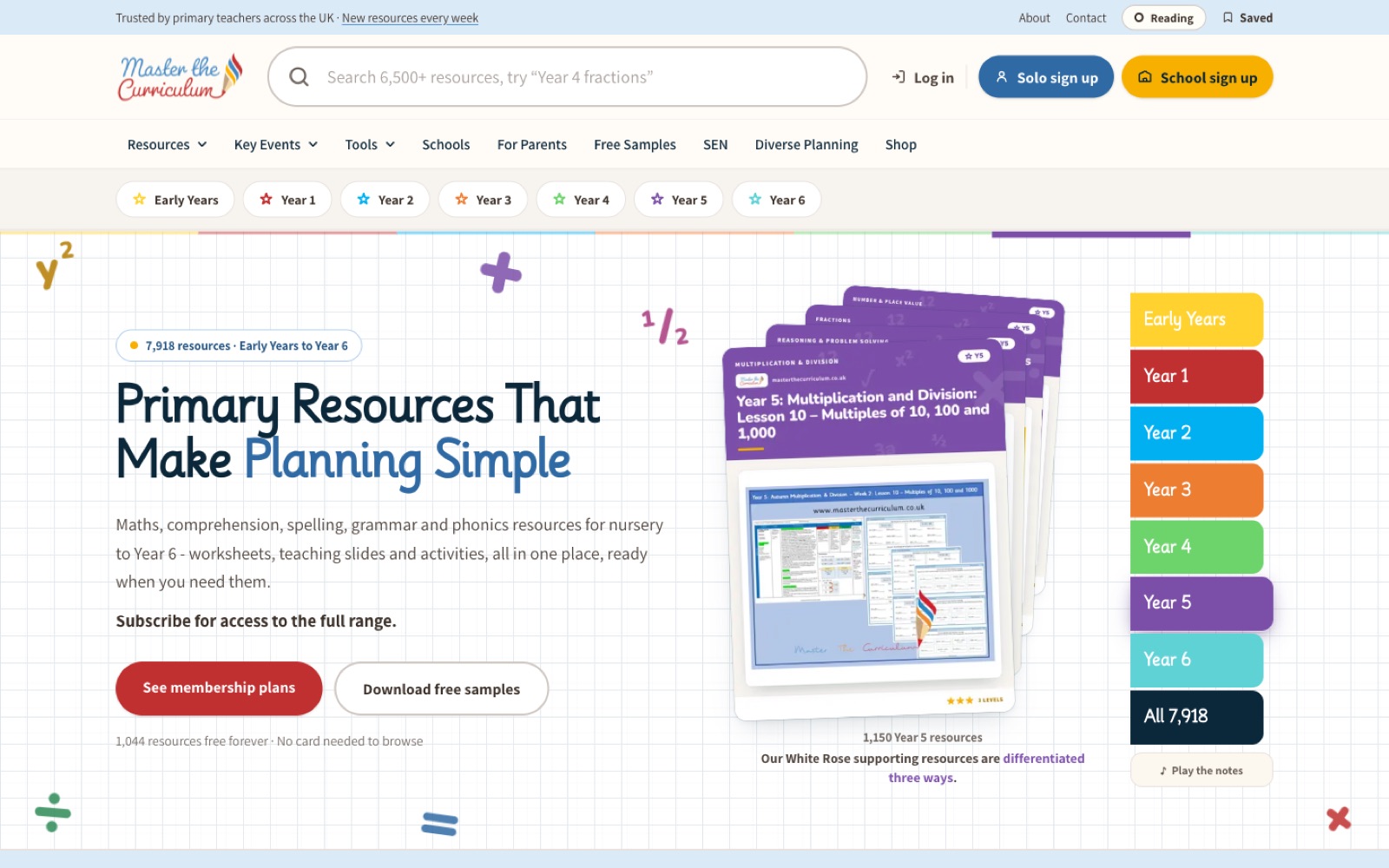 The Master the Curriculum site on a laptop